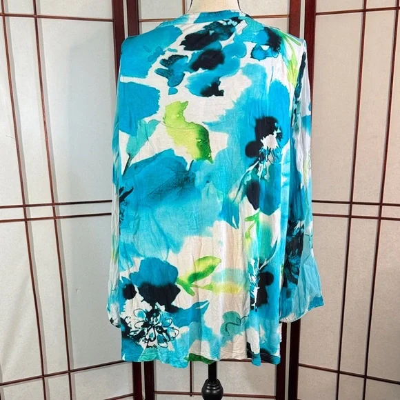 Soft Surroundings Blue Floral Tunic - Picture 3 of 6